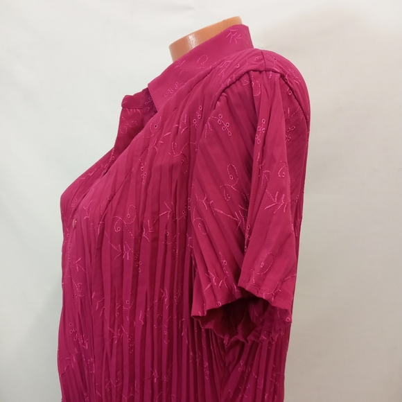 1X East 5th button down blouse top fuschia pink - Picture 5 of 9